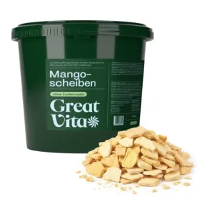 Mango gefriergetrocknet · knusprige Mangoscheiben ohne Zuckerzusatz · Gefriergetrocknete Früchte · Freeze-Dried mango slices - GreatVita